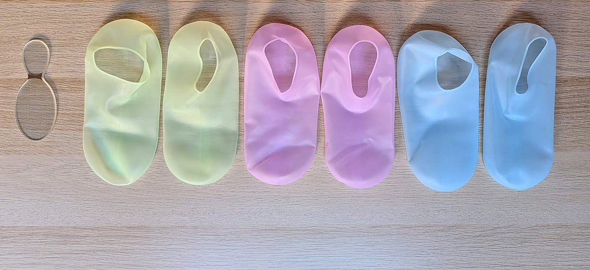 Pack PiesSuaves: lima de nanocristal y 3 pares de calcetines de silicona (amarillo, rosa y azul)